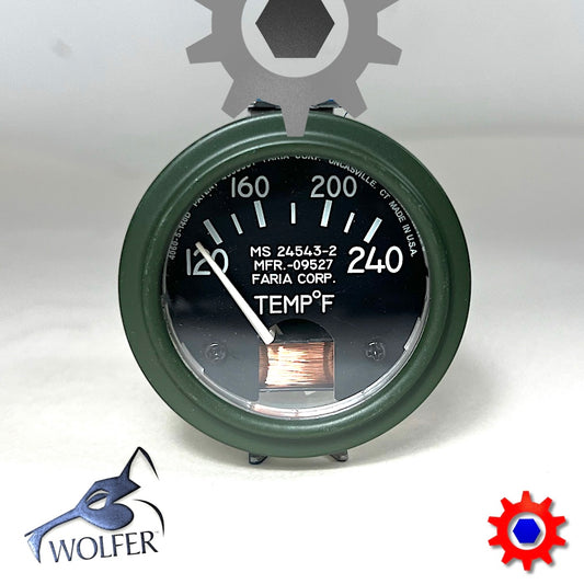 TEMPERATURE GAUGE (120-240f); M35 M809 M939 ; 6685-00-936-2139 MS24543-2