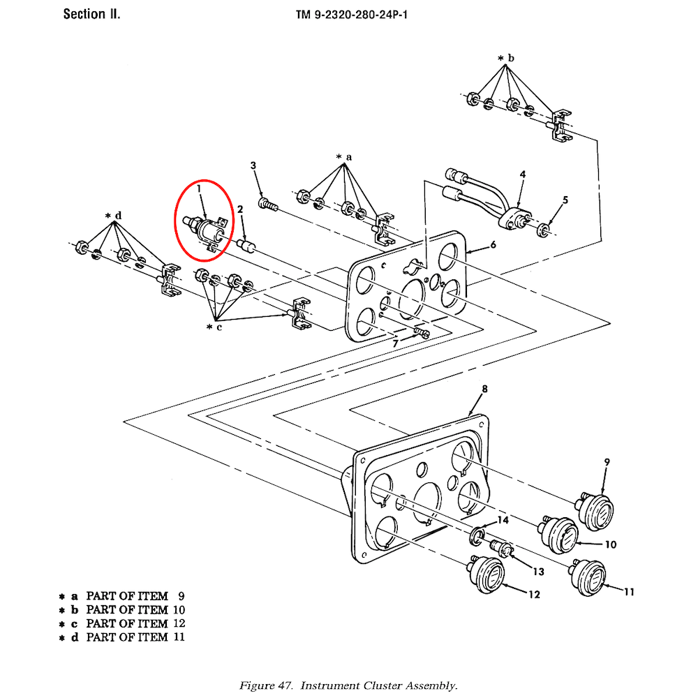 Panel Lamp Body Asm. ; M998 Mil. Hummer ; 12338465 6210-01-208-4790 5583884