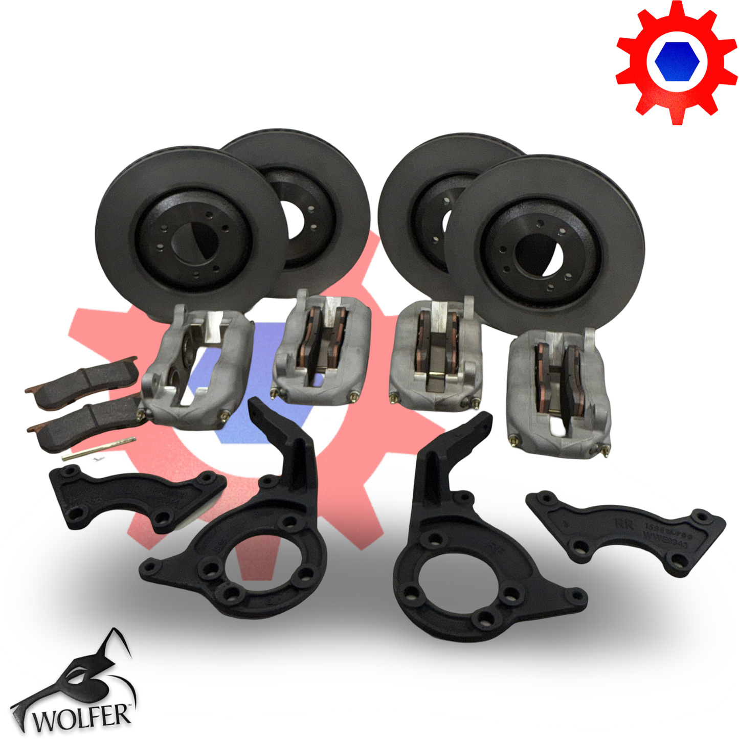 Full ECV Replacement Brake Set + Pads Rotors & Brackets included; 6034606 + 6034965 57K6207