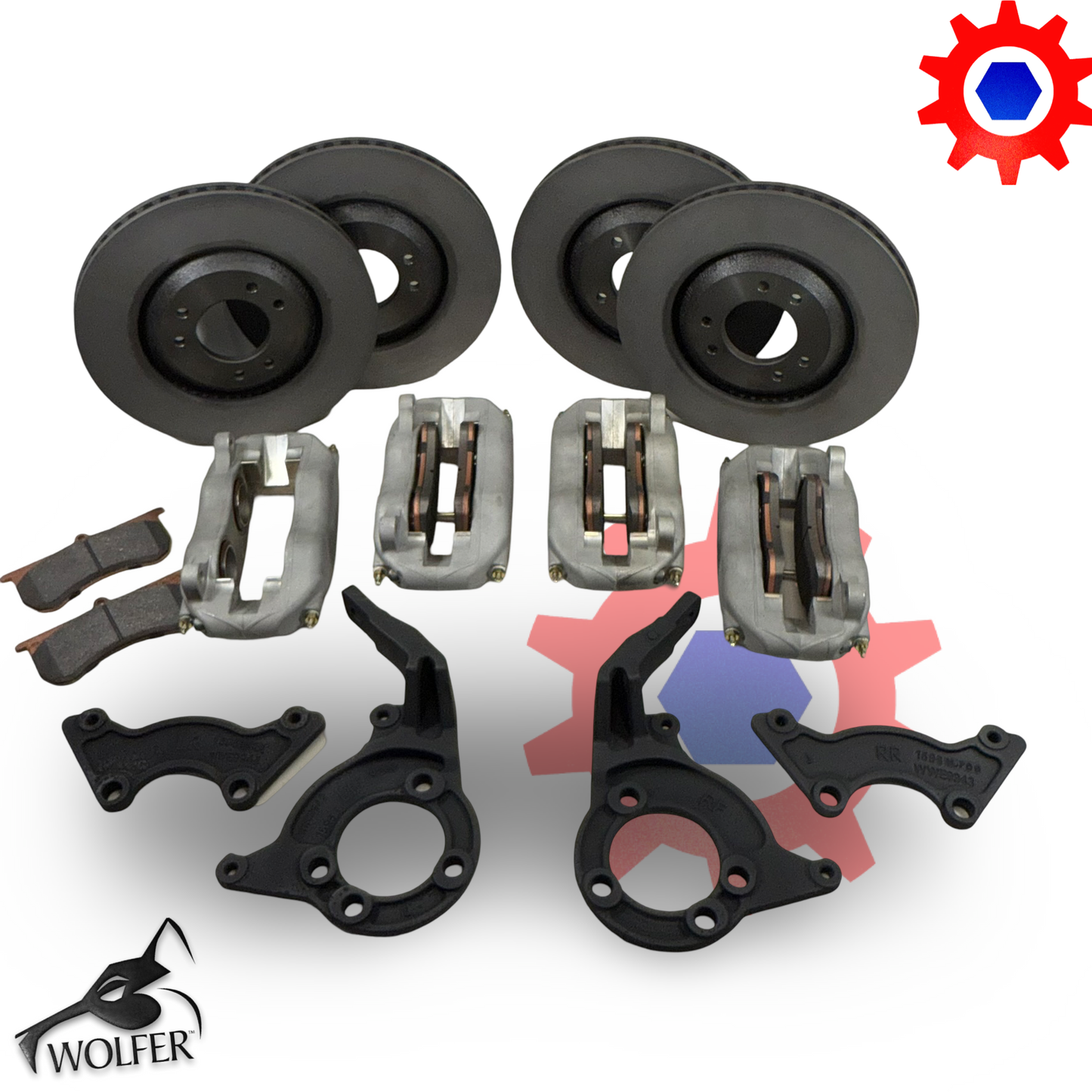 Full ECV Replacement Brake Set + Pads Rotors & Brackets included; 6034606 + 6034965 57K6207