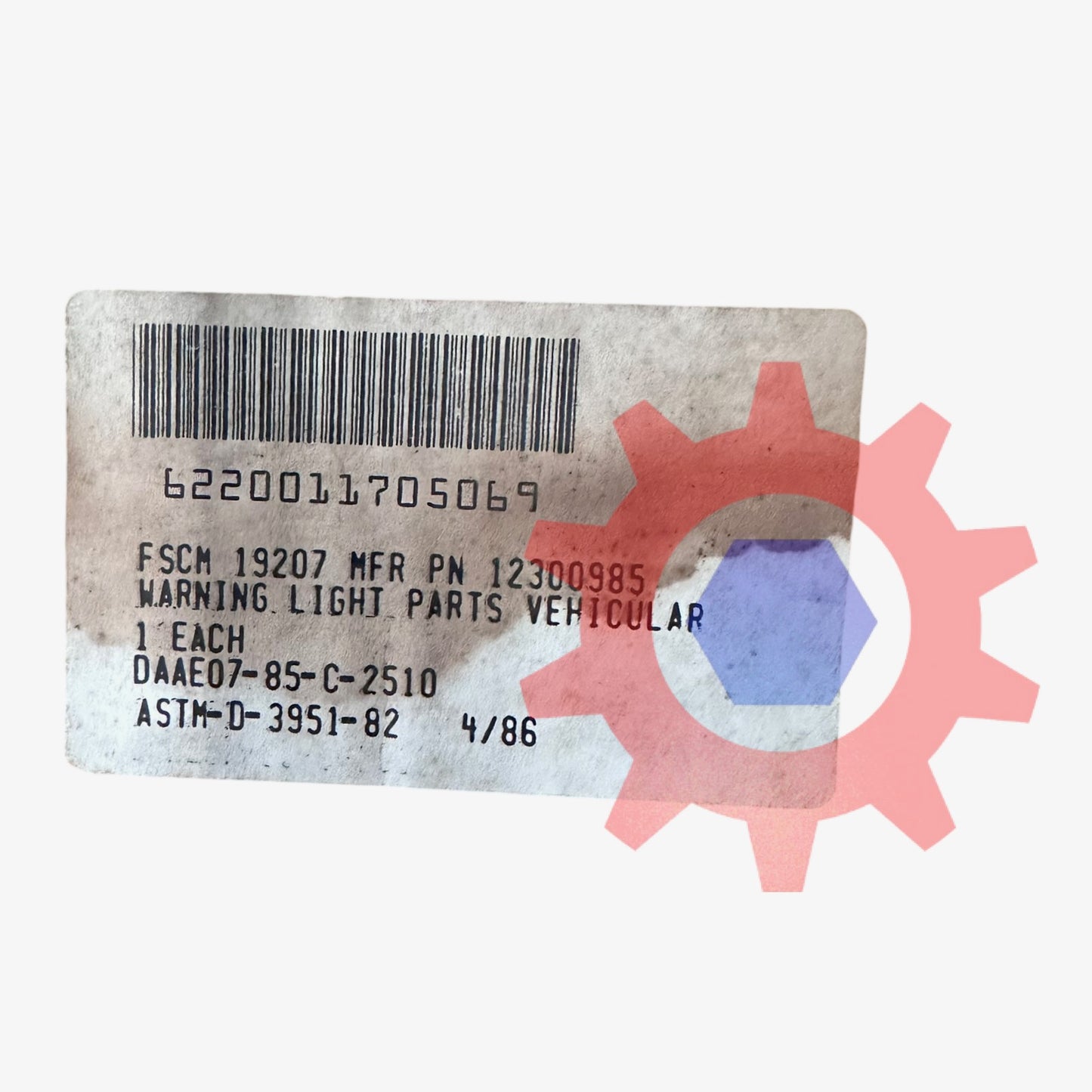 WARNING. LIGHT PARTS VEHICULAR 6220-01-070-5069 12300985