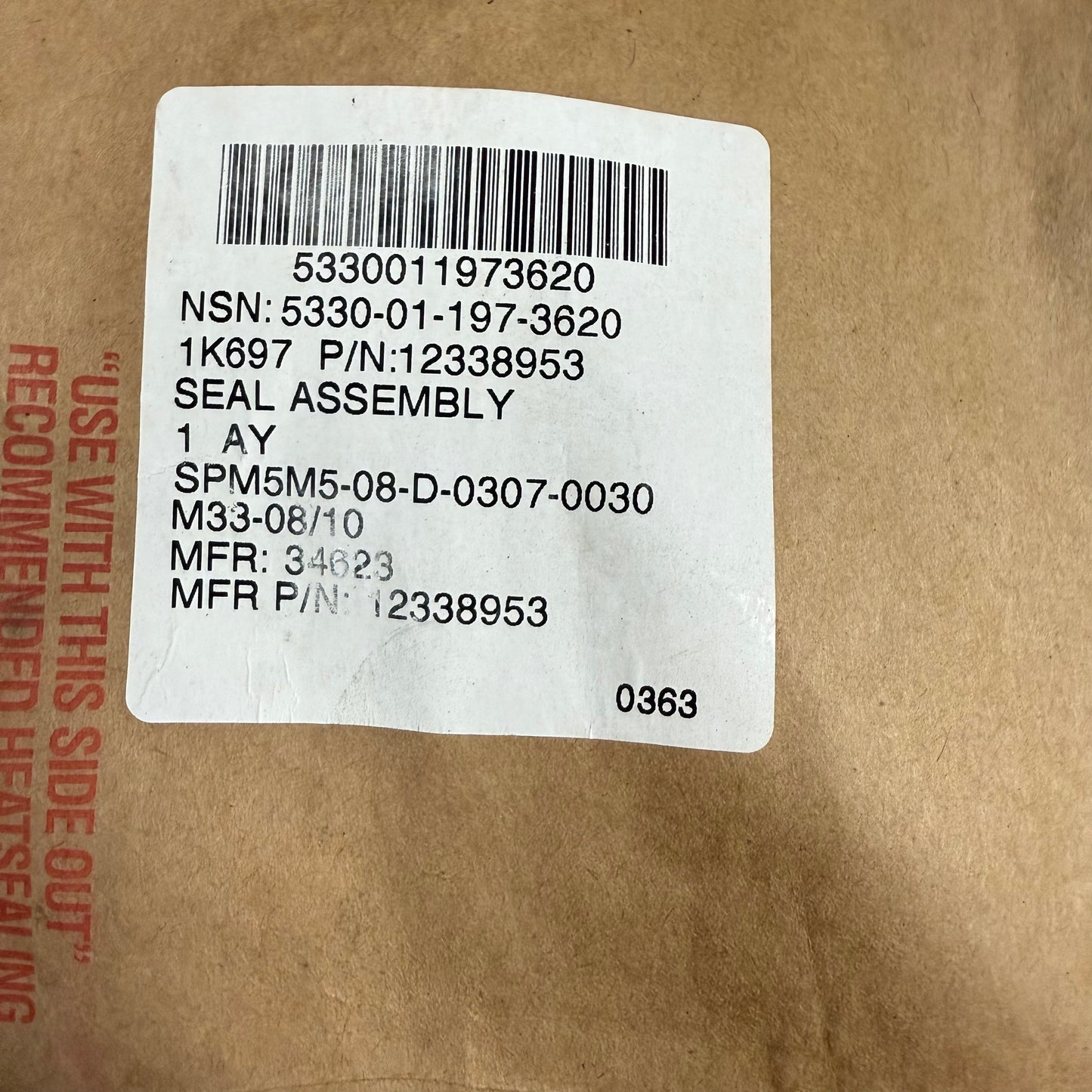 SEAL ASM, ENGINE COVER (6.2/6.5L-NA) 5330-01-197-3620 12338953 SF5575925