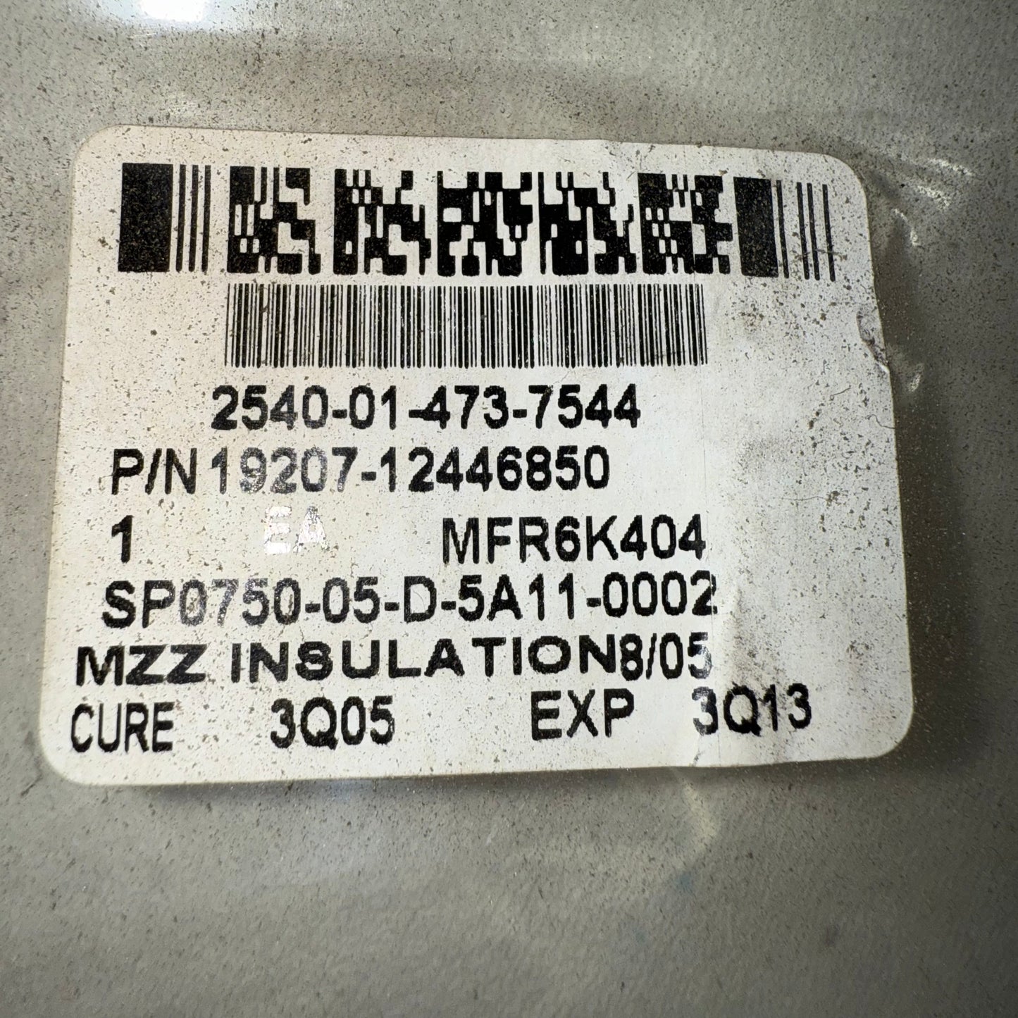 Insulation, Thermal 2540-01-473-7544 12446850