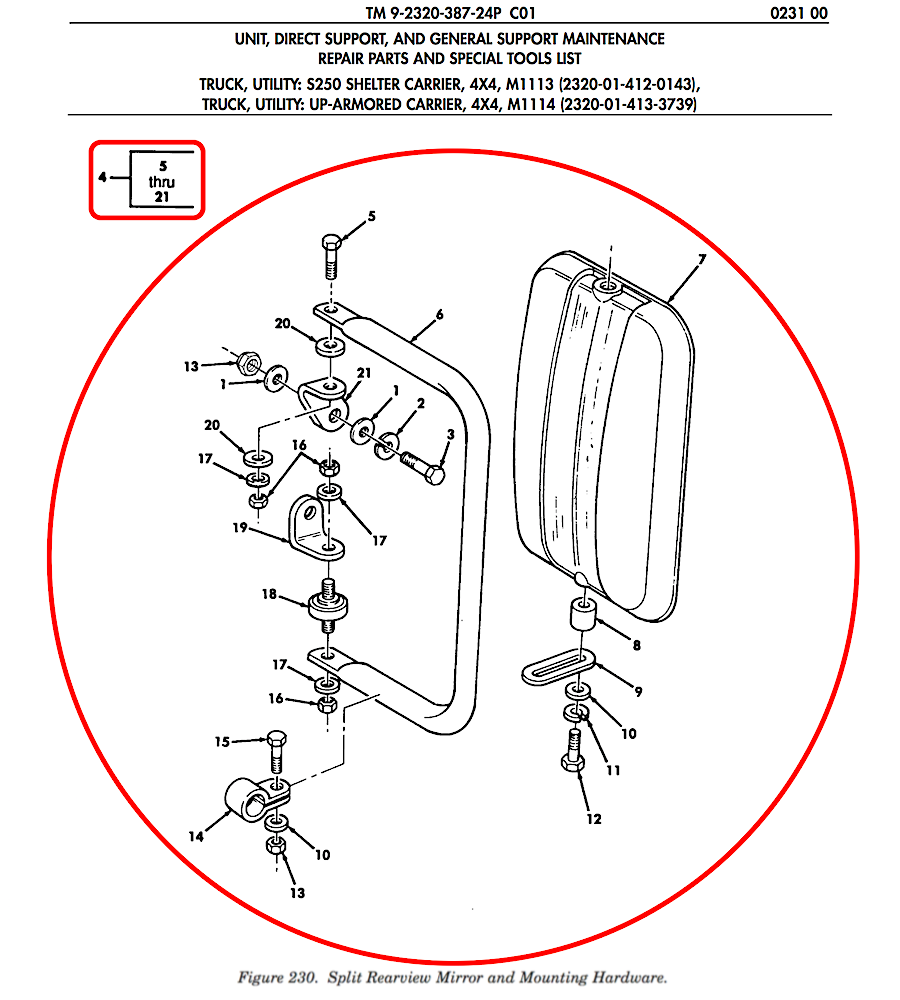 Tan - Dual RH Mirror Asm. ; Hummer ; 2540013149379 12342130 Passenger Side