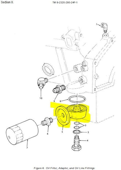 Single Oil Filter Adapter ; 6.5L / 6.2L HUMMER ; 5577615 12338780 4730011687872