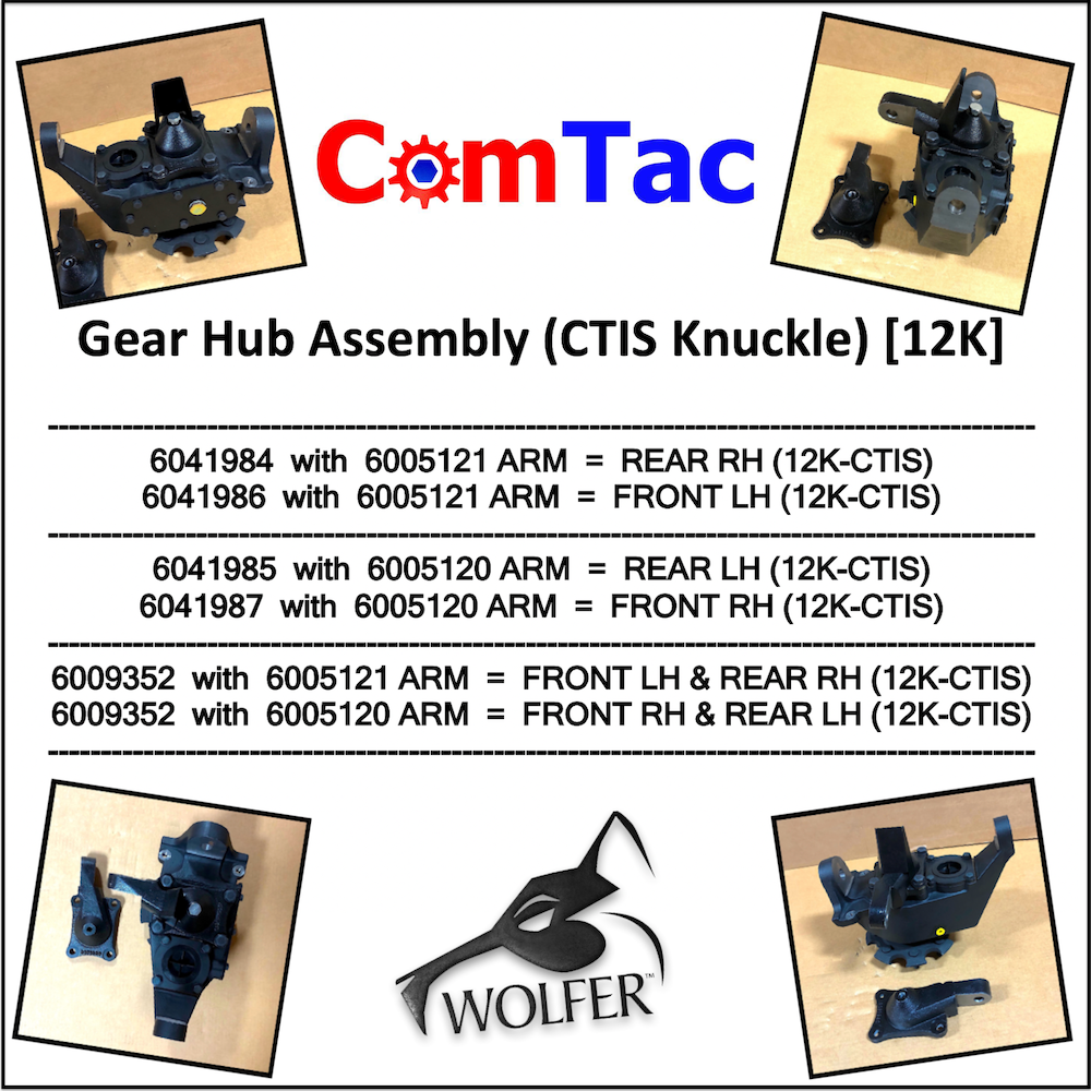 4 each -CTIS Knuckle - Geared Hub 12K;Hummer; ALL CORNERS 2530014133653 12446898-2 6009352 RCSK17068