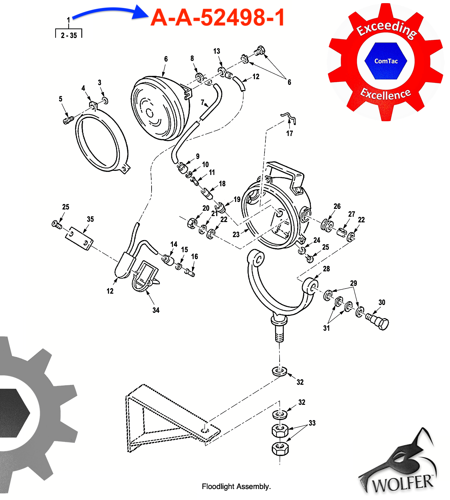 Floodlight , Spot/Search; M939 M88 ; 6220008787301 MS51320-1 8739551 A-A-52498-1