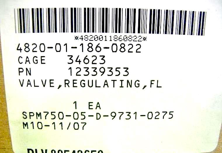 VALVE , Brake , Proportional ; M998 Hummer ; 12339353 4820-01-186-0822 109413-1
