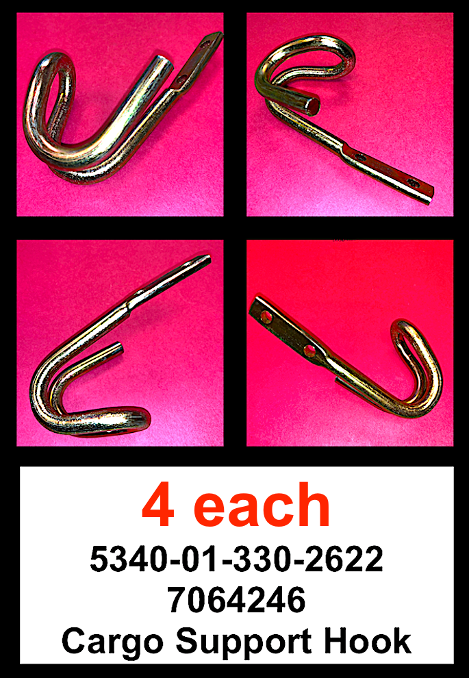 4 each - HOOKS , CARGO ; 7064246 7366147 7001021 7348688 12314105