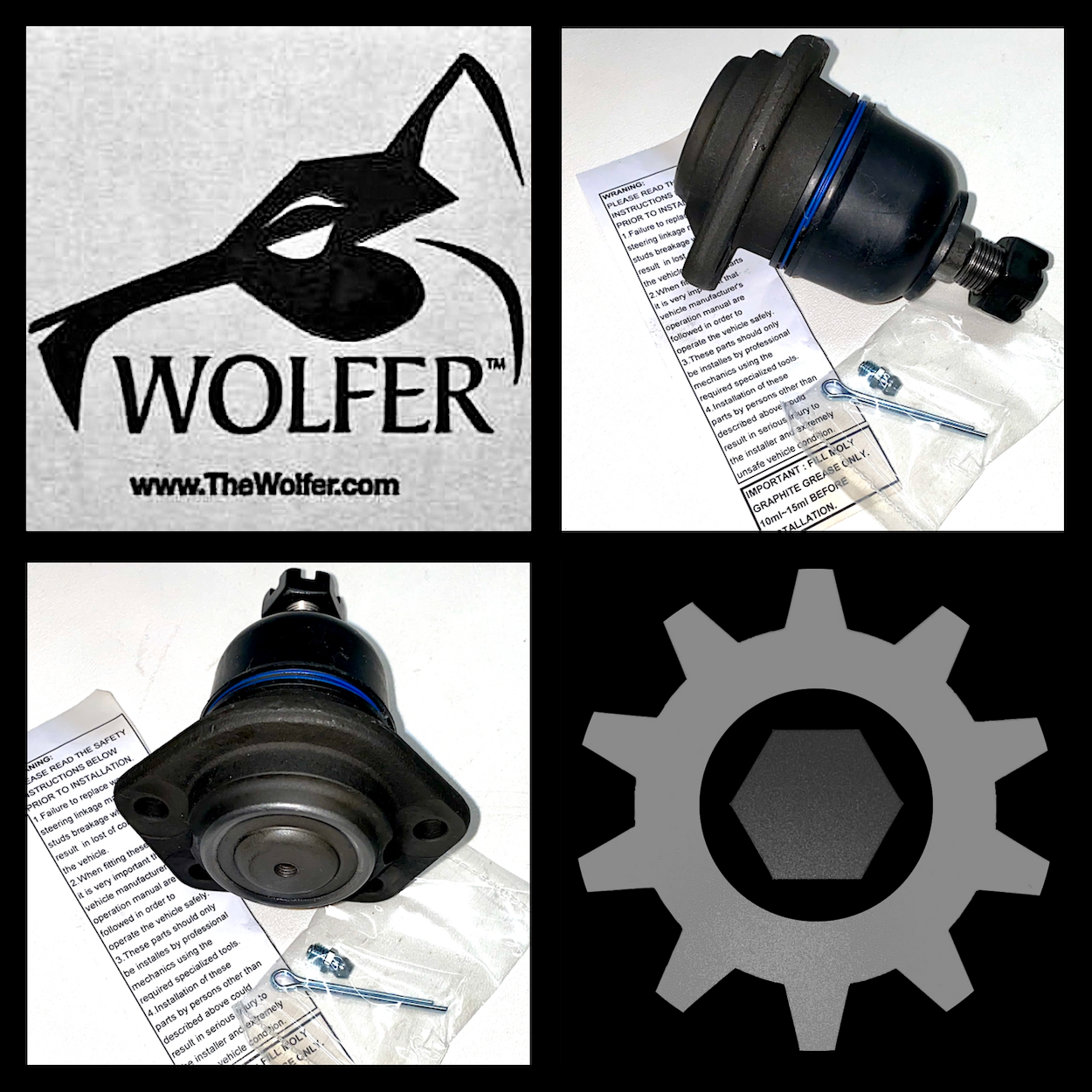 2 each - UPPER BALL JOINT 5/16"holes; M998 early model; 2530011883685 12338325