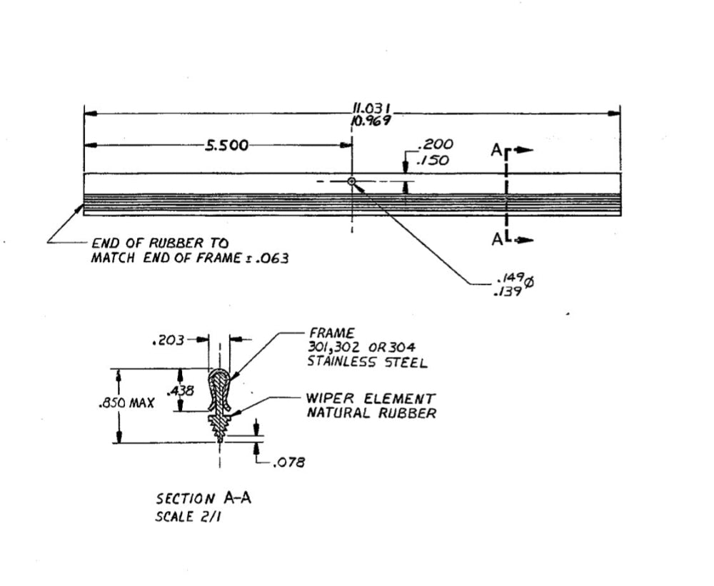 2 each - WIPER BLADES ; Mil. Hummer ; 12339505 2540-01-199-7778 5575783