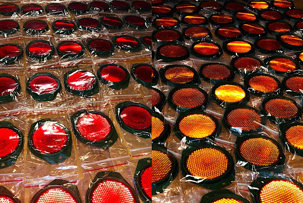 6 each- Reflectors- 4-Red + 2-Amber; Hummer M998 ; 12342500-1 & 12342500-2