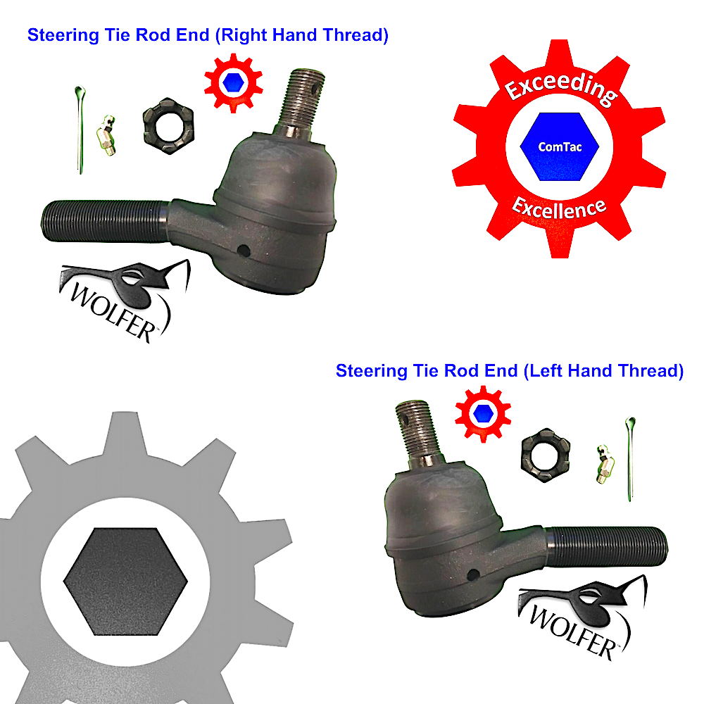 LH & RH TIE ROD ENDS (Problem Solver Type) Hummer ; LH 12507025 & RH 12507024