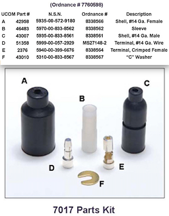 Shell / Connector Kit (Male & Female){14 gauge} Military Vehicles ; 7760598 KIT-7017
