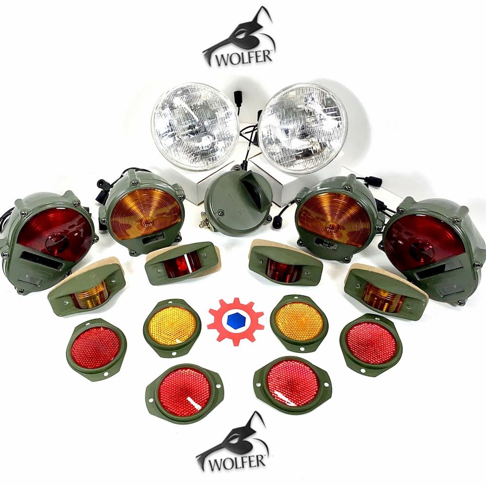 Set of Lights - Complete w/HL Reflector Marker BO Tail Parking(24V) Mil. Hummer