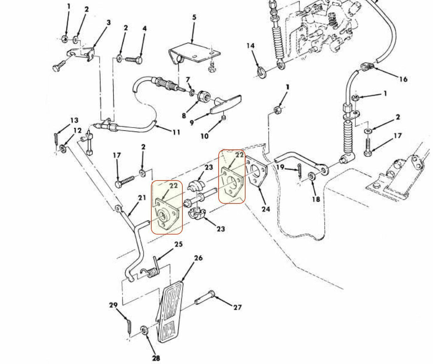2 each- Retainer Plate, Fuel Pedal ; M998 Hummer ; 5578635 12338364 3110011899980