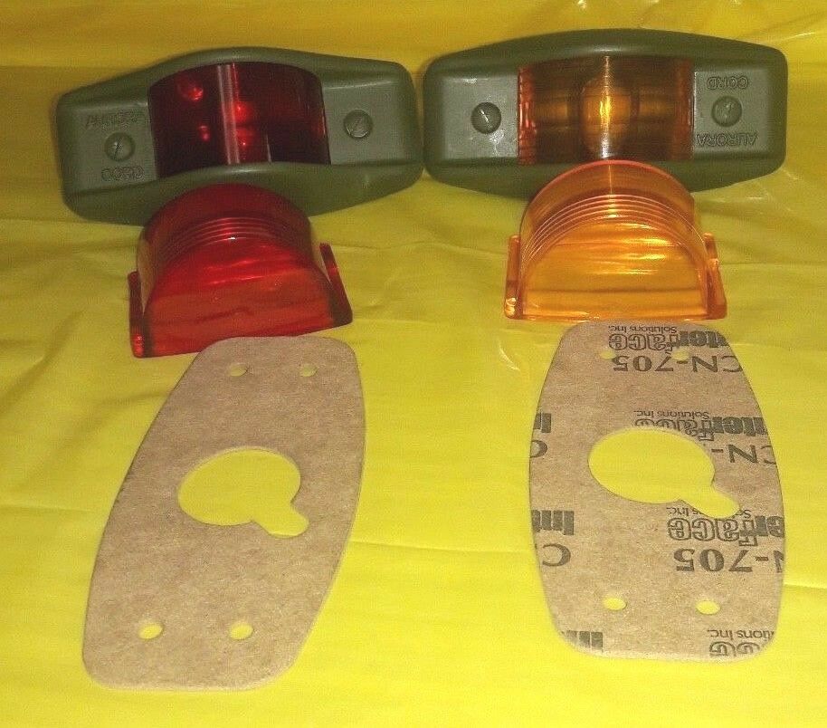 1 RED+1 AMBER Marker Light Assemblies w/LED+2 extra lens; MS35423-1 + MS35423-2
