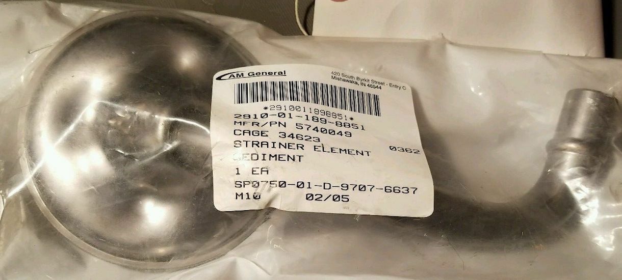 6.2L Oil Pump Strainer ; Mil. Hummer M998 ; 5740049 23500008 2910-01-189-8851