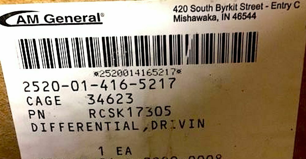 Front Differential - 3.08 ratio; ECV Mil. Hummer ; 2520-01-416-5217 RCSK17305