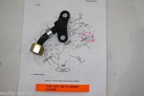 TUBE , FRONT AXLE CTIS WHEEL VALVE ; M939A2 ; 4710-01-279-3159 12432286 20510714