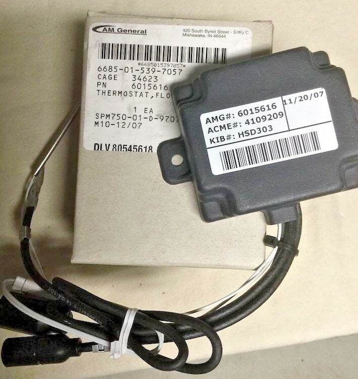 FLOW CONTROL THERMOSTAT ; M1114 M1151A1 ; 6685-01-539-7057 6015616 4109209