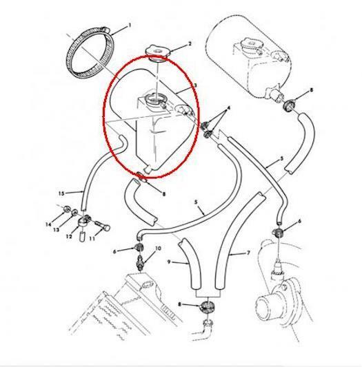 TANK , RADIATOR , OVERFLOW ; USA Humvee ; 12340061 2930012565350 5596079