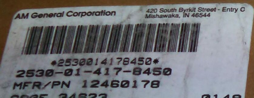 RIM WHEEL , OUTER , 12-BOLT 3850-lb ; Mil. Hummer ; 12460178 2530-01-417-8450