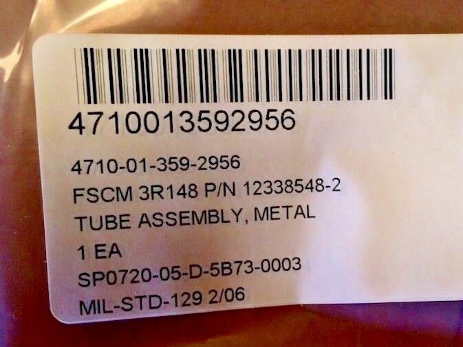 SUPPLY TUBE , FUEL TANK ; M998 Hummer Humvee ; 4710-01-359-2956 12338548-2
