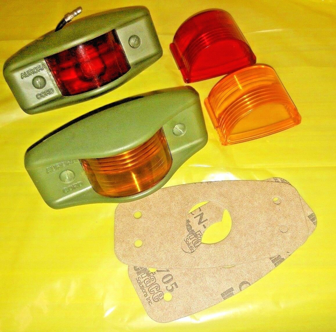 1 RED+1 AMBER Marker Light Assemblies w/LED+2 extra lens; MS35423-1 + MS35423-2