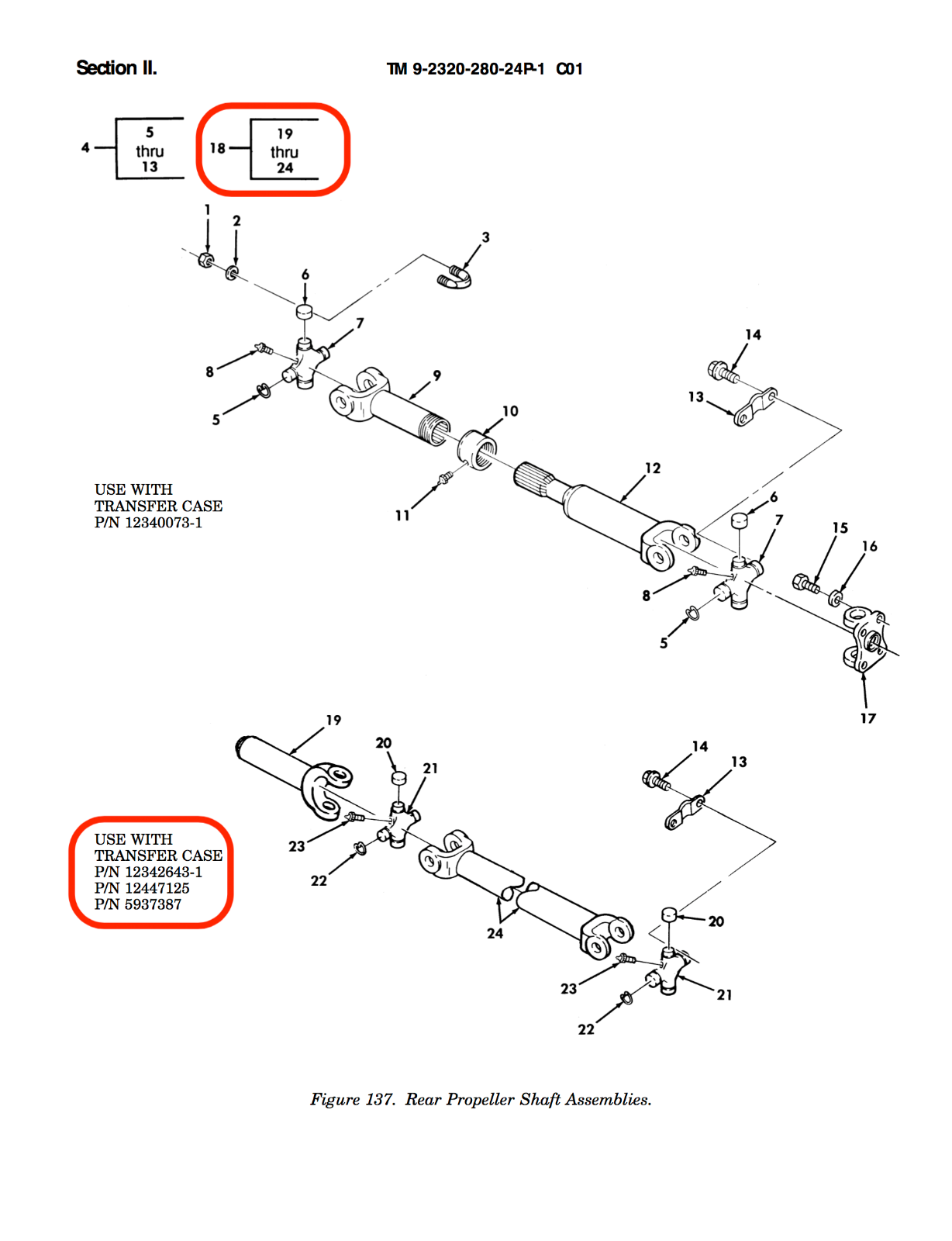 DRIVESHAFT w/U-JOINT REAR 10K ; Hummer Humvee ; 12447113-1 919588-2403 6007749