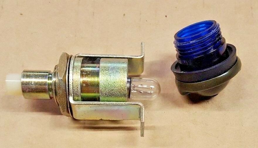 Dash Light , Hi Beam Indicator (GREEN CAP-BLUE LENS) 8376499-1 6210-01-124-9301