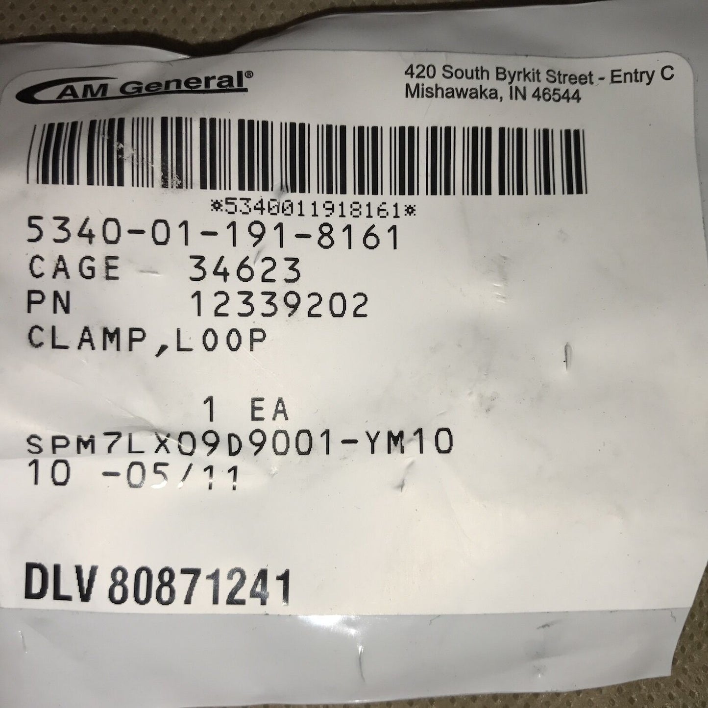 6 each- CLAMP LOOP for T&R Rods ; MIL. HUMMER ; 5340011918161 5740927 12339202