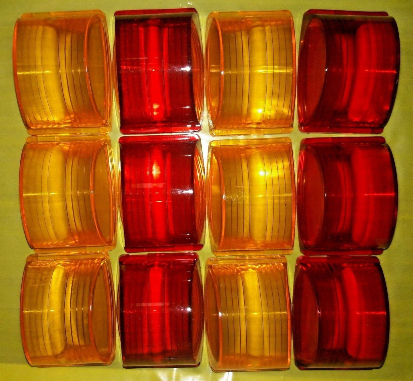 Lot of 12 lenses - 6 AMBER + 6 RED - MARKER LIGHT LENSES ; MS35421-1 & MS35421-2