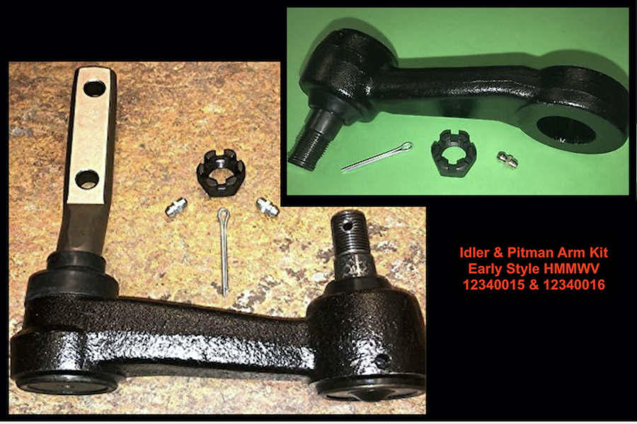 Pitman & Idler Steering Brackets; Early Model Hummer M998; 12340015 & 12340016