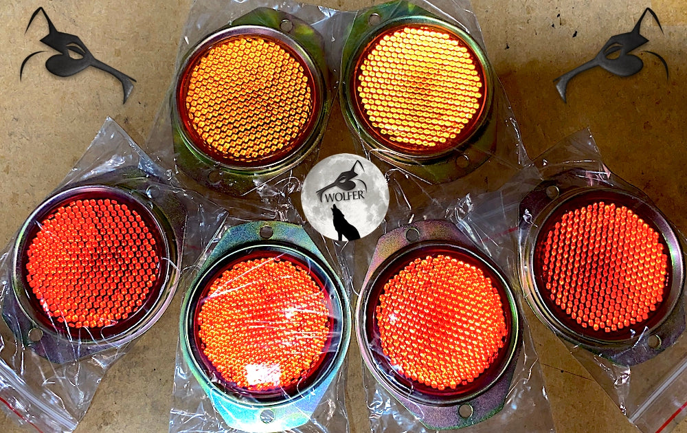 6 each- Reflectors- 4-Red + 2-Amber; Hummer M998 ; 12342500-1 & 12342500-2