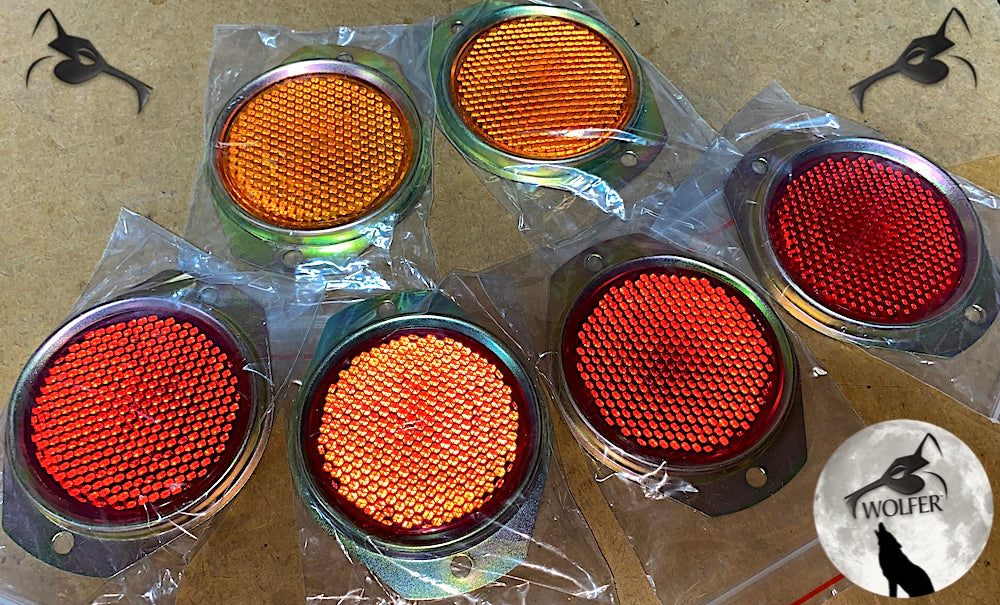 6 each- Reflectors- 4-Red + 2-Amber; Hummer M998 ; 12342500-1 & 12342500-2
