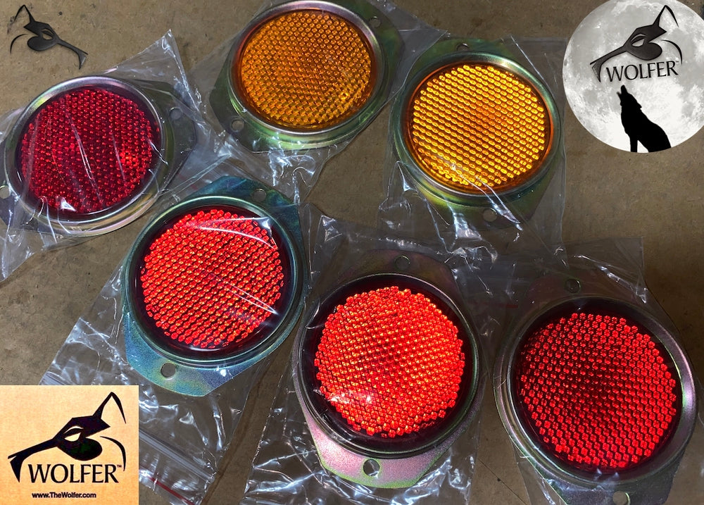 6 each- Reflectors- 4-Red + 2-Amber; Hummer M998 ; 12342500-1 & 12342500-2