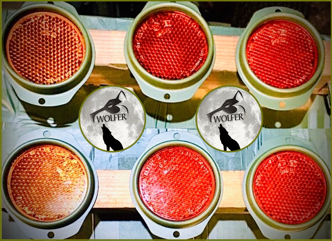 6 each- Reflectors- 4-Red + 2-Amber; Hummer M998 ; 12342500-1 & 12342500-2