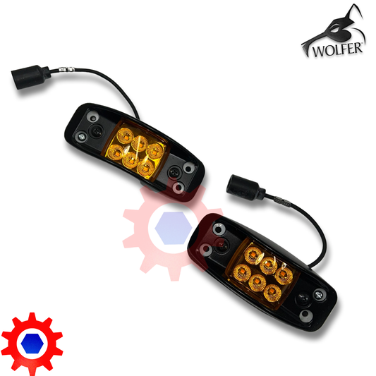 Side Marker Light Set , LED-24V Metal Housing , Amber Lens  12446845-1