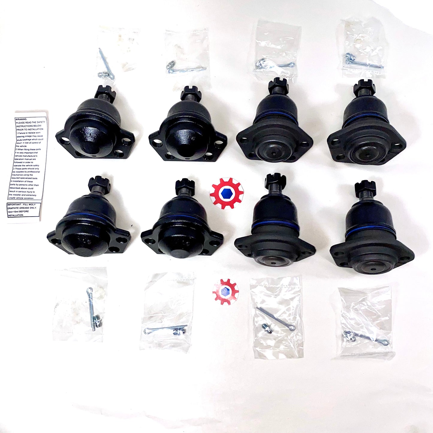 8 each - HD Ball Joints 4 Upper & 4 Lower ; Hummer ECV ; 12506981 + 12506982