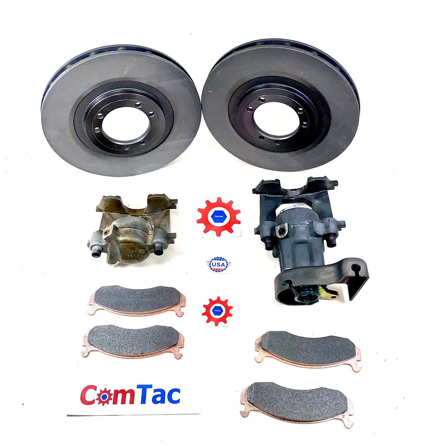 Brake System Kit Full Right Side*New*Humvee Rotors-12k-Vented Calipers Brake-pads