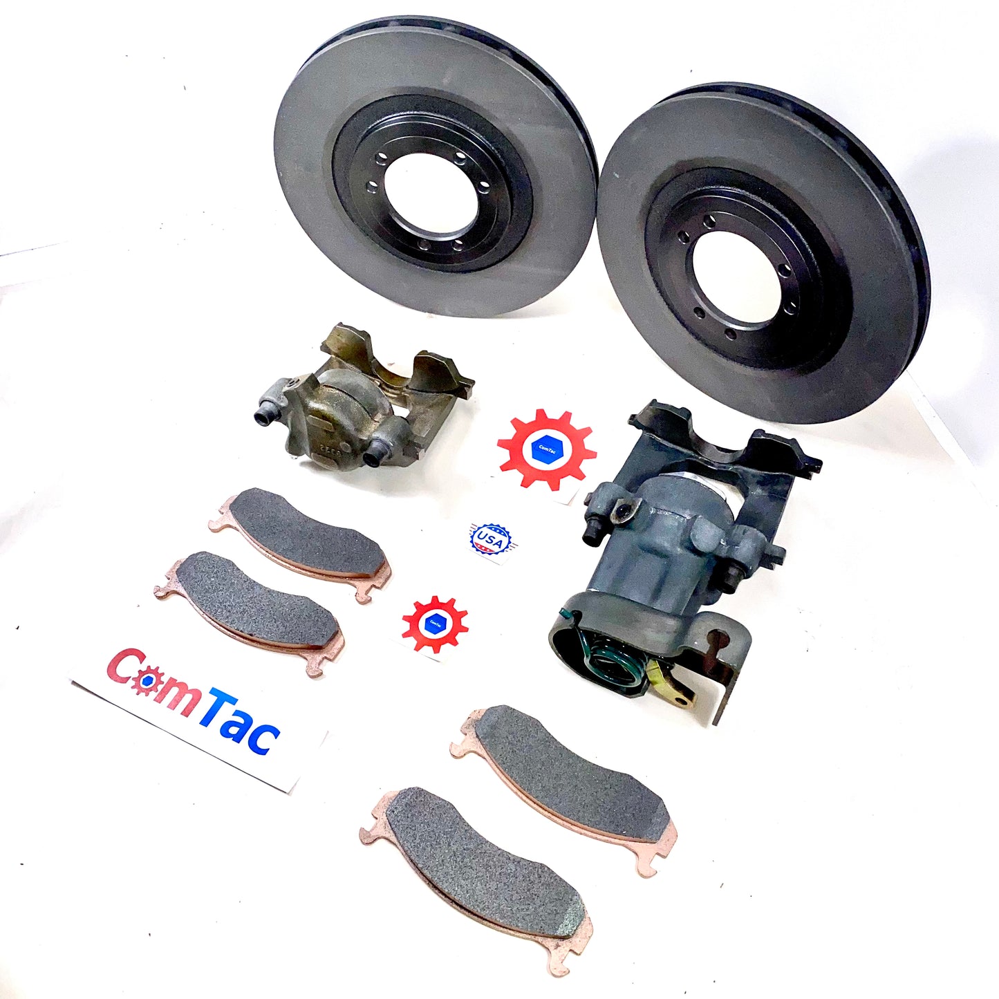 Brake System Kit Full Right Side*New*Humvee Rotors-12k-Vented Calipers Brake-pads