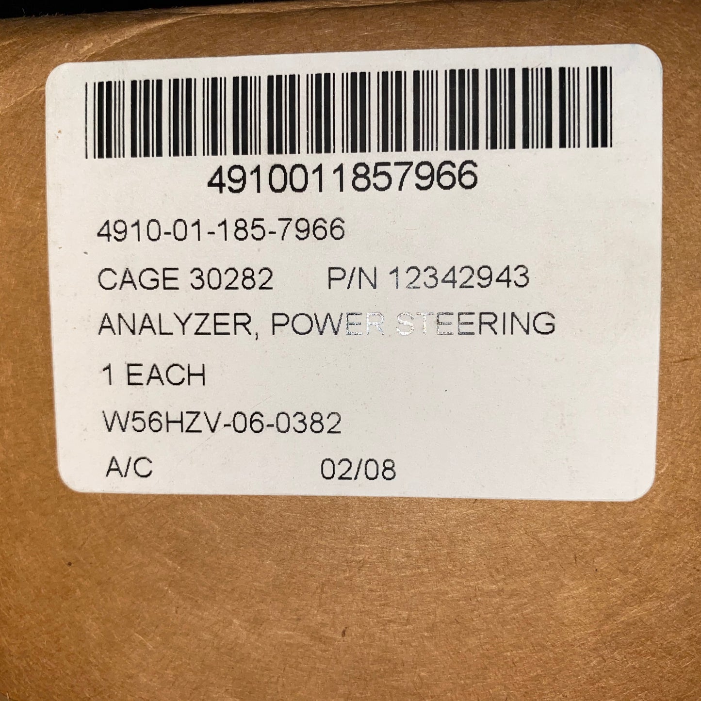 ANALYZER, POWER STEERING 4910-01-185-7966, J-25323, DRF12342943