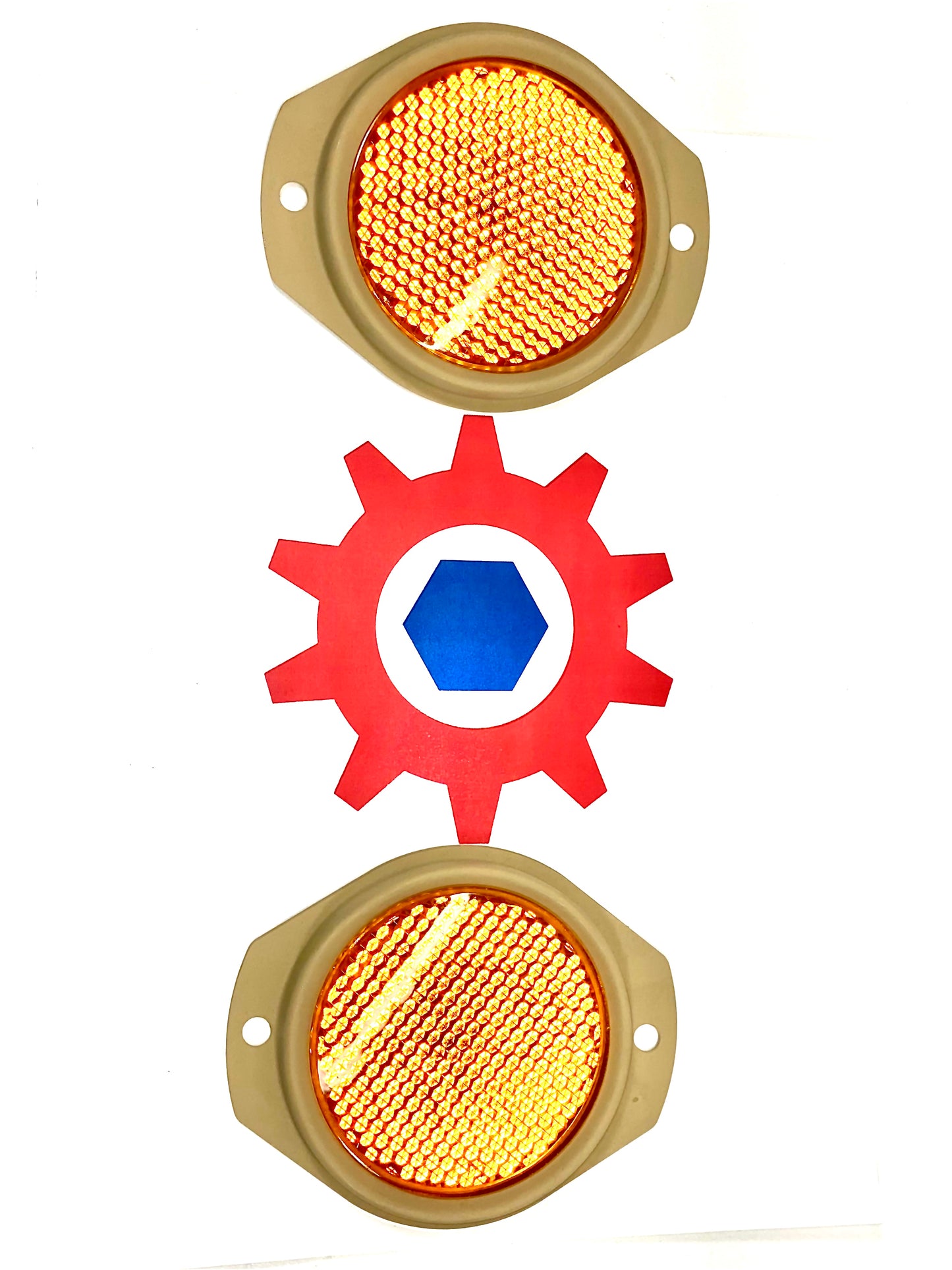 4 each - Reflector-AMBER (686 TAN FRAME); M998 HUMMER ; 12342500-2 9905-01-485-2102