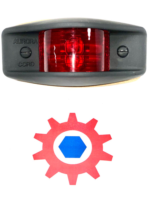 Side Clearance Light, 911 FLAT BLACK , RED Lens, LED-24V; MS35423-2 w/LED