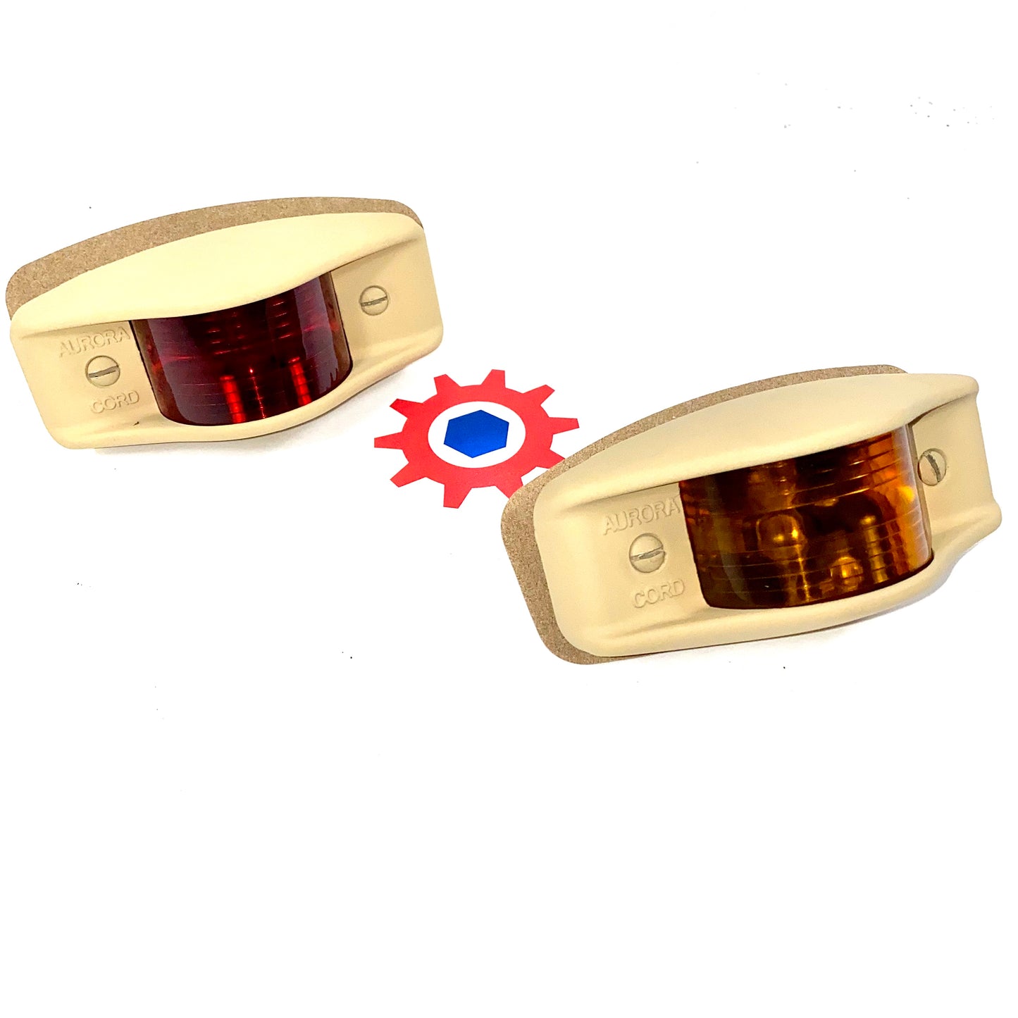 Side Clearance Lights, TAN-1 Red Lens + Amber Lens, LED-24V; MS35423-1 &2 w/LED