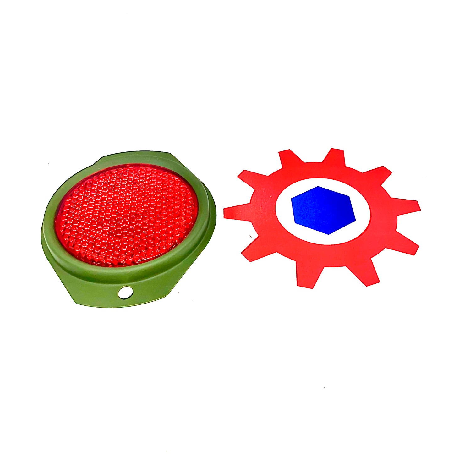 4 each - Reflector-RED (383 GREEN FRAME); M998 HUMMER ; 12342500-1 9905-01-478-4267