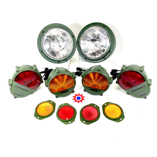 Set of Lights-24v, Reflectors, Front Blackout - No Markers  Hummer M35 M939 etc.