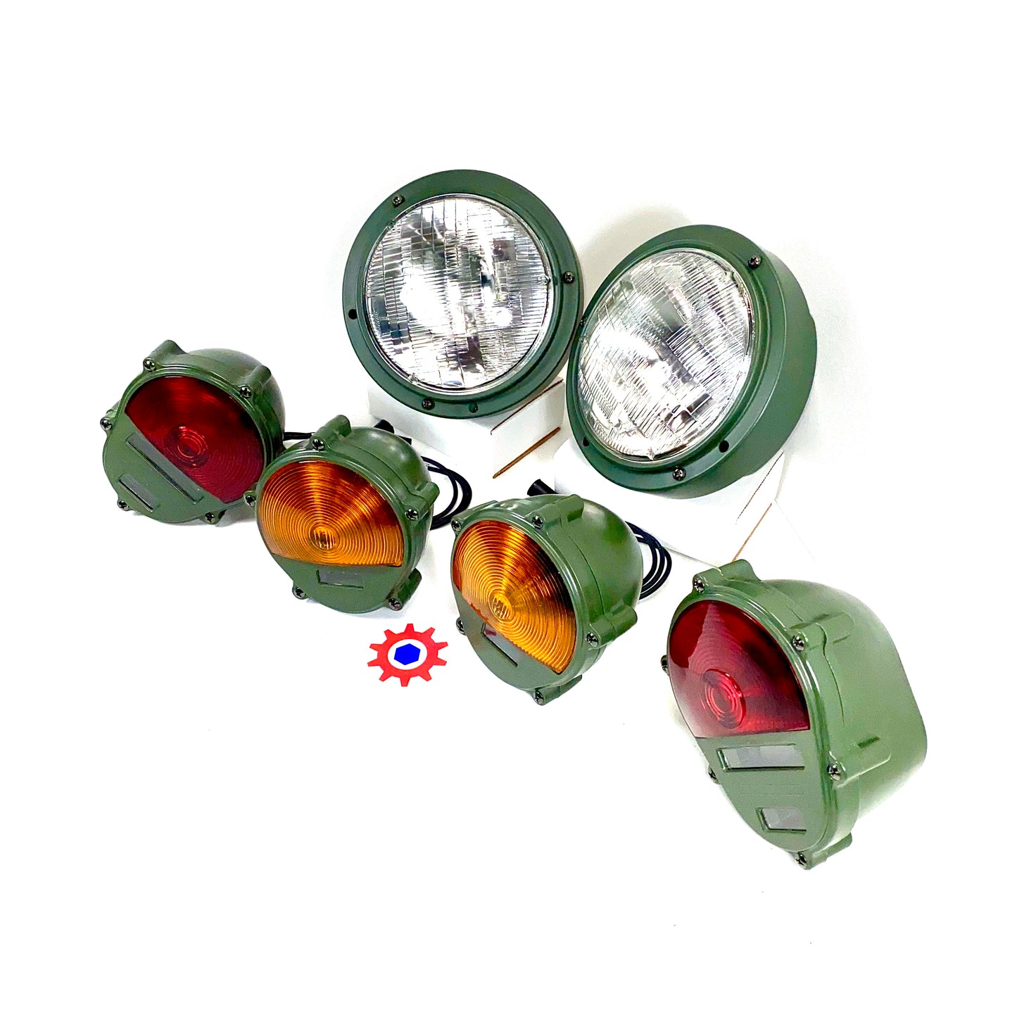 Set of 2 - Headlight Asm., 2 - Taillights, & 2 - Parking Lights M939 M35 M998