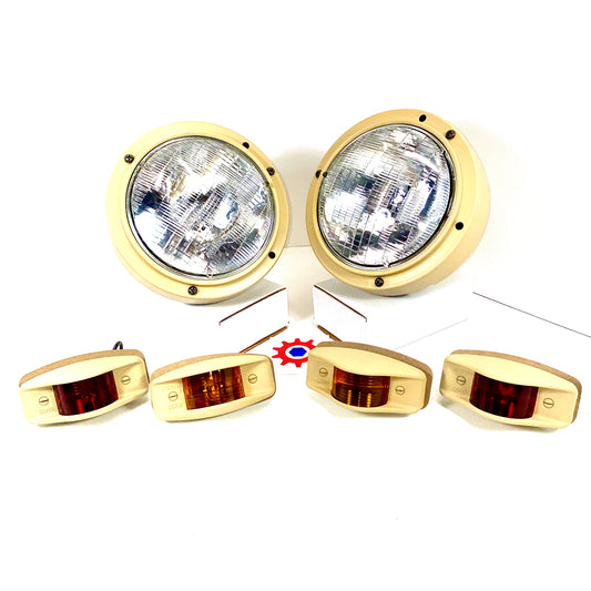 Set of Lights w/686-Tan Housings&24v bulbs - Hummer M35 M939 etc.
